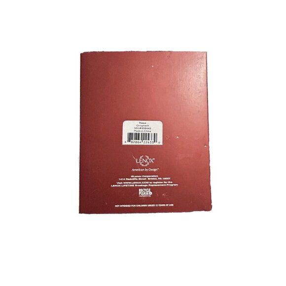 Lenox Ornament "Peace" For The Holidays 2 1/4" Diameter Christmas Holiday - Picture 2 of 2